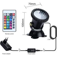 Proiettore per Acquario RGB, Luce Subacquea per Pesci, Lampada LED Impermeabile IP68, Angolo Regolabile, con Telecomando per Laghetti da Giardino e Fontane in Piscina - AUTRES