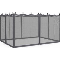 Idmarket – Lot de 4 moustiquaires gris zippés pour pergola 3x4m – Maille fine pour protection optimale – Installation facile avec crochets