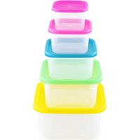 Herzberg hg sfs5n1 juego de recipientes cuadrados para almacenar alimentos 5 en 1