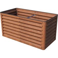 Carré potager LUCA en acier corten GFP Primeyard 120x60x60 cm - Bac de jardinage stable avec optique rouille naturelle et protection fiable des coins. Utilisable toute l'année