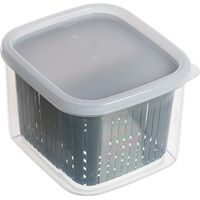 Boîte de rangement pour fruits et légumes à 2 compartiments pour réfrigérateur, idéale pour les oignons, le gingembre, l'ail et les légumes verts.