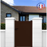 Packit – Portillon aluminium plein en kit L.1000 x H.1500 mm – Résistant aux intempéries – Adaptable entre 1000 et 1025 mm – Couleur marron RAL 1247