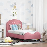 vidaXL Cadre de lit pour tout-petit avec tête de lit Rose 70 x 140 cm