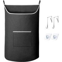 ALLIANDISPanier à linge suspendu XL, panier à linge suspendu avec grande ouverture, sac de rangement pour panier à linge suspendu, grande taille 36 x 22 pouces (noir)