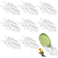Bird Cage Feeders,8 PCS Bird Cage Food Holder Clips for Parrot Fruit Vegetable Feeder, Cuttlefish Holder for Parrot Fruit Vegetable Snacks and Small Animals