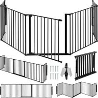 Grille de protection pour cheminée en acier noir