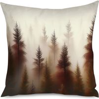 Housse de coussin, Coussin motif forêt mystique, décoration apaisante