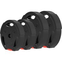 Disques de musculation 10 kg x2 + 5 kg x2, lot de 4, noir