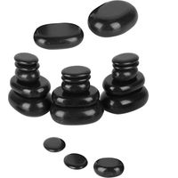 20 Pierres de Basalte Noir Ovales pour Massage aux Huiles Essentielles, Soins Spa et Pédicure