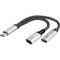 Maxtrack Cable Adattatore USB-C 2 in 1 - MA11L, Splitter USB-C, OTG e Porta de Ricarica rapida de 60 W, Trasferimento de Dati, Ascolto di Musica e Ricarica allo stesso tempo, Compatibile con Smartphon