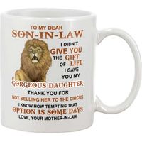 Mug pour mon cher gendre - Mug imprimé avec lettres et motifs, compatible lave-vaisselle et micro-ondes