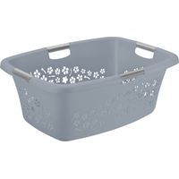Rotho Wäschekorb Flowers 50 L misty blau