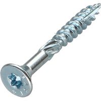 Vis charpente TEKOR Tête fraisée Cranté TORX T25 5X40 Filetée sur 22 Pointe antifendage type 17 Acier zingué - 30 pièces
