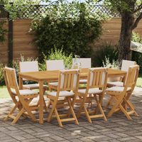 vidaXL Chaises de bistrot d'extérieur avec coussin 8 pcs Crème blanc