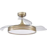 Ventilador Dc 59w Micenas Cuero 4asp.transp.106d 6vel 6980lm 3col Remoto,reg.intensidad,memoria Y Temporizador 26