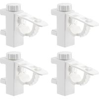 4 pièces De Pince Porte Rideaux,Barre Transversale Réglable,Tringle à Rideaux en Plastique,Tringle Rideaux Sans Percage,Attache Rideau Sans Percage,Supports Pour Tringles à Rideaux