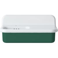 Lavabo retro asimétrico de cerámica de 80 cm - True Colors Lite - Verde pradera