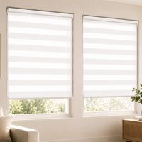 Vounot – Lot de 2 stores enrouleurs jour-nuit 90x150cm – Installation sans perçage ou avec – Tissu 100% polyester – Accessoires inclus
