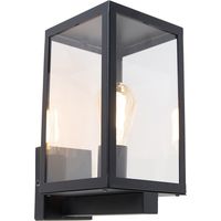 QAZQA Appliques rotterdam - Moderno - Alluminio,Vetro - Nero/Trasparente - Oblungo/Allungato E27 Max. 1 x 7 Watt