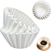 Lot de 50 Filtres à Café en Papier Universels pour Machines à Café avec Filtre à Panier, Compatible avec les Marques Premium et Autres Modèles, Taille 55×45 mm, Papier Cellulose