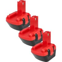 EXTENSILO 3x Akku Ersatz für Bosch 2 607 335 416, 2 607 335 429, 2 607 335 414, 2 607 335 415 für Werkzeug (3300 mAh, NiMH, 12 V)