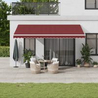 Store banne-Auvent manuel rétractable bordeaux 500x350 cm