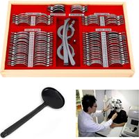 Ensemble de lentilles de test de 104 pièces, test optométrique en métal, jeu de lentilles de test optique pour la vision de loin, la myopie, la presbytie, l'astigmatisme, etc.