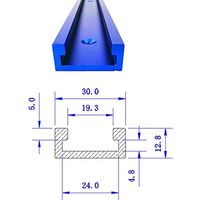 Jeffergarden Outils de gabarit de voie d'onglet en T en aluminium pour table de toupie à bois (1000 mm)