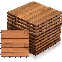 Wolketon 110STK Holzfliese Akazie 30 x 30 Klickfliesen Balkon Terrassenfliesen Holz Terrassenplatten Klicksystem Außen,wetterfest rutschfest