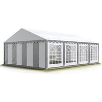 5x8m Tendone per Feste, Gazebo PVC 500, bianco-grigio