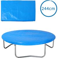 MONZANA® 6ft 8ft 10ft 12ft 14ft Round Trampoline Cover, Weatherproof & UV-Resistant Protection Covers Tarpaulin, Tear-Resistant with Drawstring, Dust, Dirt & Rain Protection Covers, Blue 244cm Blue