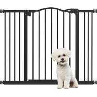 Cancelletto per Cani Estensibile con 4 Viti Regolabili, in Metallo e Plastica, 74-100x78 cm, Nero