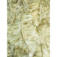 Papier peint exclusif Profhome 822202 papier peint vinyle gaufré avec des plumes brillant olive or brun vert blanc 5,33 m2