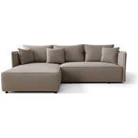 Canapé d’angle tissu convertible avec coffre MILAN angle gauche-Marron clair-angle gauche