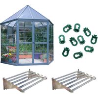 Palram - Canopia Aluminium Gewächshaus Set Oasis Grau Ø 248 cm