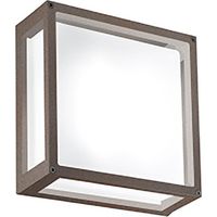 Home Lampada da Parete e Soffitto LED 20W 2926 Lumen IP54 in Alluminio Verniciato Corten Quadrata 25x25 cm per Interni ed Esterni Design Moderno