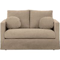 LEONIE - Canapé droit tissu chenille déhoussable 2 places - Café