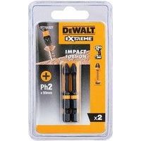 Dewalt – Embouts de vissage cruciforme PH2 57mm pour visseuse – Lot de 2 – Pour bois dur et teck – DT70532TQZ