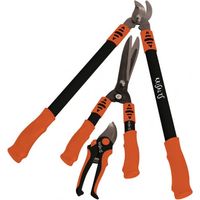 Jeu de 3 outils de coupe – Sécateur Ø15mm – Coupe-branches Ø25mm – Cisaille à haies – Acier – Coupe franche – Krisalys