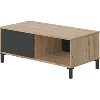 Couchtisch Evansville, Kaffetisch, Couchtisch für das Wohnzimmer, cm 100x50h40, Asteiche und Anthrazit