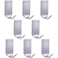 Huit crochets muraux robustes en acier inoxydable étanche, adaptés pour suspendre peignoirs, serviettes, clés, sacs, guirlandes lumineuses de Noël, et pouvant également être utilisés dans la cuisine e