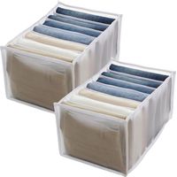 Pcs Foldable Mesh Storage Box Jeans Drawer Organizer Drawer Organizer Foldable Drawer Organizer 7 Grids for Storage Clothes Leggings T-Shirts Jeans