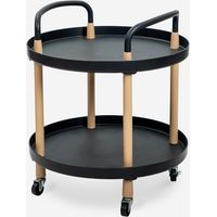 Desserte design nordique scandinave circulaire avec roues Biky - Noir