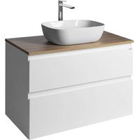 Aqualine Altair - Mobile lavabo 60x87x45 cm, 2 cassetti, bianco/rovere emporio AI290-02