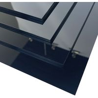 Plaque de Verre Synthétique Noir - Épaisseur 2 ou 4 mm - Verre Acrylique Extrudé Noir - Feuille de PMMA XT Noir - 2 mm - 70 x 30 cm (700 x 300 mm)