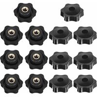 Bouton de serrage étoile M6 – Lot de 14 pièces – Résistance à la corrosion – Prise confortable – Pour machines-outils