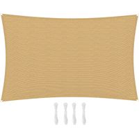 Tenda a Vela Parasole Rettangolare 4 x 6m, Tenda da Sole Protezione Raggi UV in HDPE 185g/㎡, Giallo