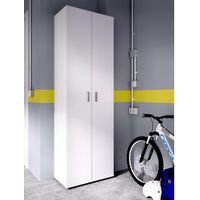 Armario multiusos Diego acabado blanco 2 puertas 3 estantes, 61 cm(ancho) 190 cm(altura) 35 cm(fondo)