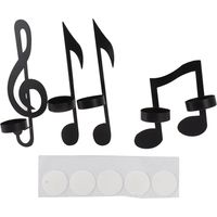 4 Stücke Einzigartige Eisen Schwarz Musik Note Wandleuchte Kerzenhalter Wandhalterung Hngen Teelicht Kerze Dekor