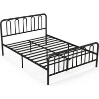 King Size Metal Platform Bed Frame with Headboard & Footboard